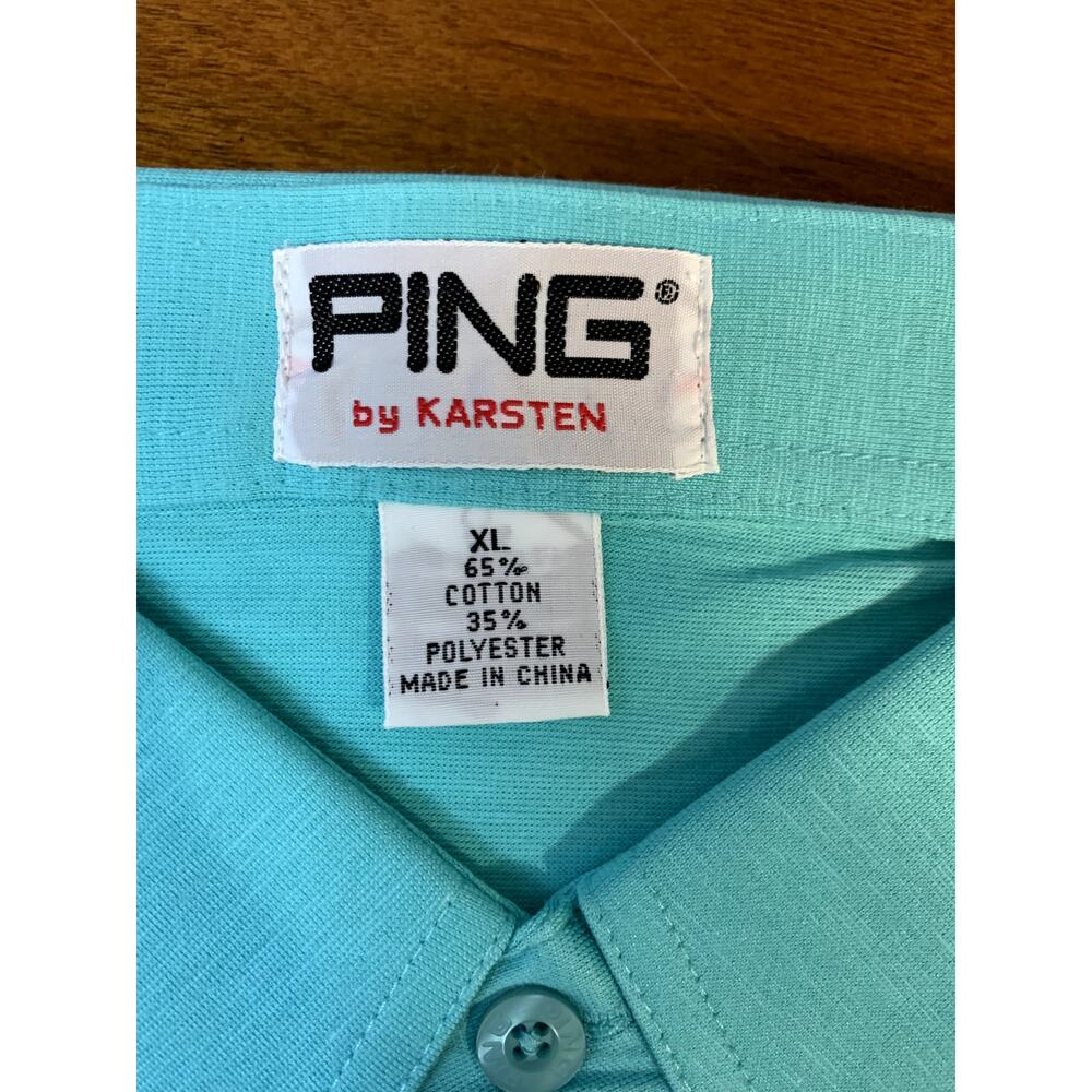 Ping by Karsten Vintage Teal 4-Button Polo Size XL New with Tags in Bag